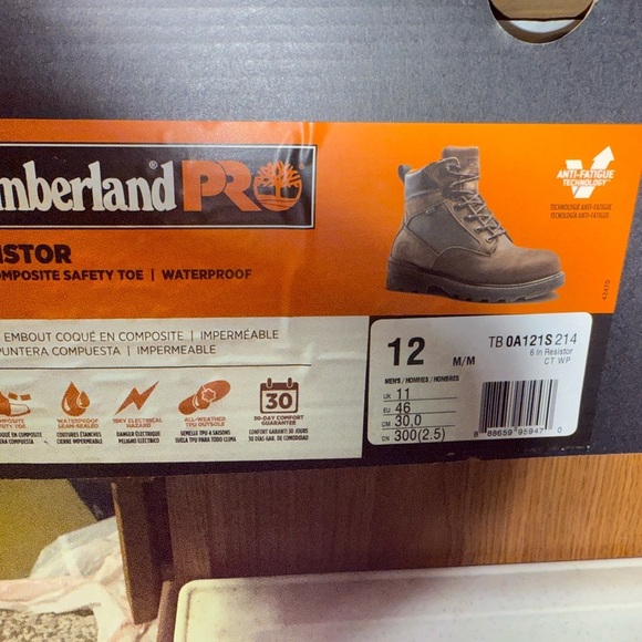 Timberland PRO Men’s Steel Toe Work Boots Brown Leather Size 12 Waterproof - Picture 9 of 9